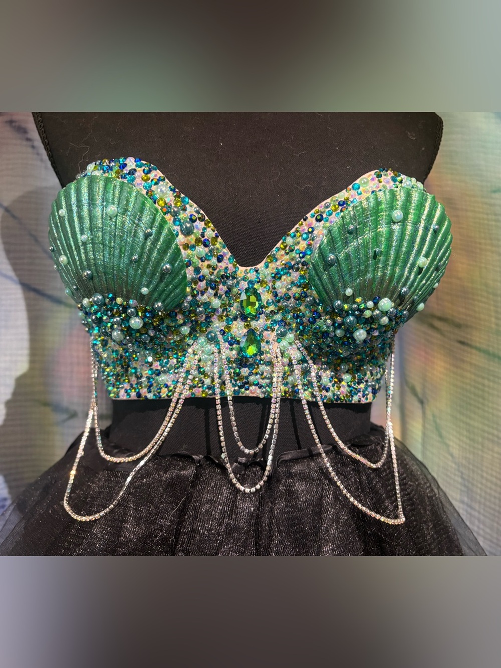 Blue/Green mermaid seashell bra